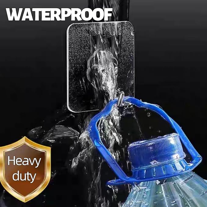 DDMY 100 Pack Heavy Duty Self Adhesive Hooks 50 lbs Transparent Reusable Sticky Wall Hooks for Hanging Waterproof Adhesive Hooks for Kitchen, Towel, Bathroom Shower, Office, and Outdoor No Damage
