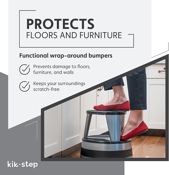Cramer Kik Step Steel Step Stool - Two Step Stool, Holds 350 lbs (Gray)