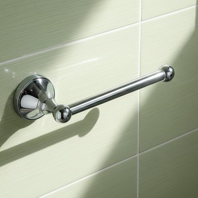 Flybath Toilet Paper Holder Brass Polished Chrome Wall Mount for Bathroom | Rust-proof, Heavy Duty, Sturdy, Easy to Fit, Stylish Silver Loo Roll Holder, Paper Tissue Storage, Bath Accessories 5.7Inch