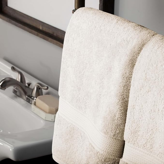SUPERIOR Egyptian Cotton Ultra Plush & Absorbent, 10 Piece Set, Cream | Quick Dry, Soft Luxury Towel Set, Bath Essentials, Guest Bath, Spa, 2 Bath, 4 Hand, 4 Face Towels, Madeline Towels