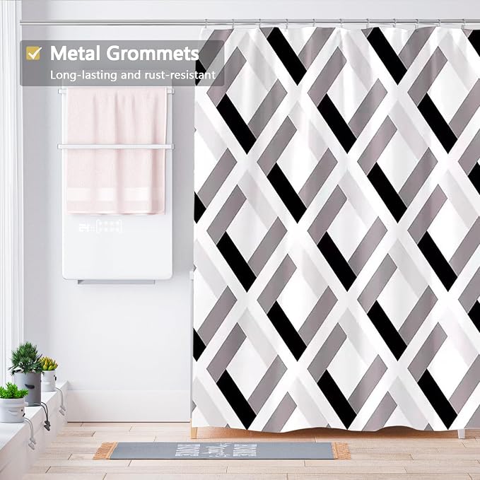 LLSCL Fabric Shower Curtain Liner with Magnets, Waterproof Hotel Quality, 72 x 72 Machine Washable