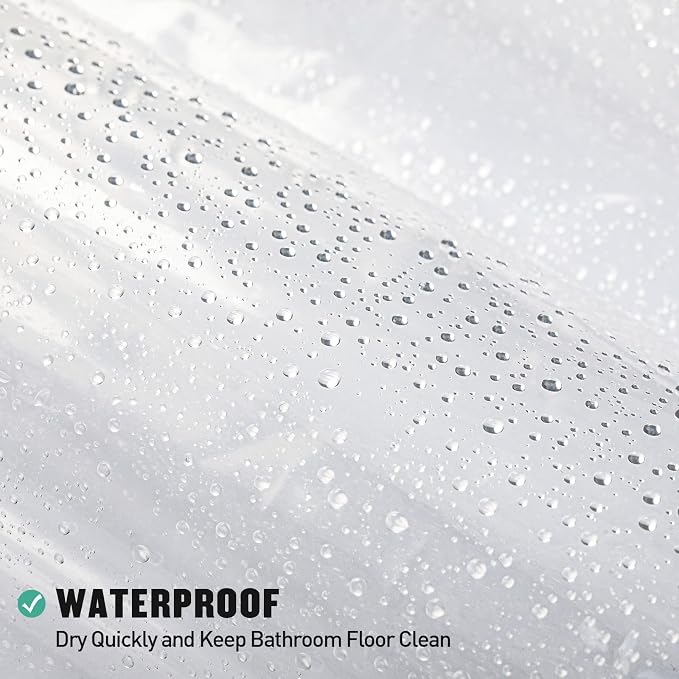 MitoVilla Clear Shower Curtain Liner, Simple Plastic Shower Curtains Liner for Modern Neutral Hotel Bathroom Decor, PEVA Heavy Duty Waterproof Bathroom Shower Liner, 72" W x 72" H