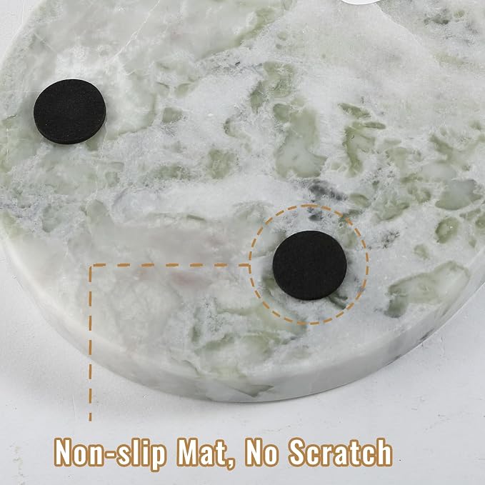 African Natural Marble Tray, 12"x6" Vanity Decorative Tray for Countertop Organizer, Catchall Tray for Perfume, Candles, Jewelry Dish