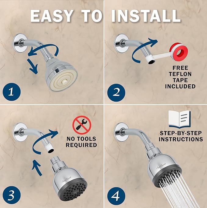 High Pressure Shower Head - 2.5 GPM - Polished Chrome | Best 3 Inch Wall Mount Bathroom Showerhead For Boosting Low Flow With Anti-Clog Nozzles, Adjustable Brass Ball Joint