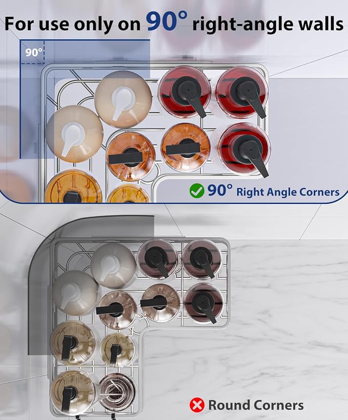 3 Pack Corner Shower Shelves, Rustproof Shower Organizer Caddy | No Drilling Shower Organizer Corner Exclusively for 90 Degree Right-Angle Walls with Hooks and Toothpaste Holder, Silver