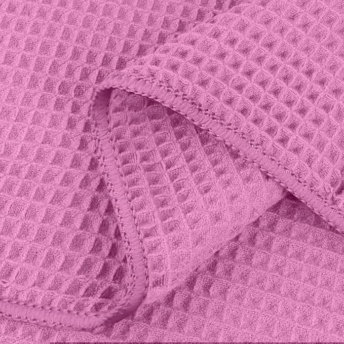HOMEXCEL Waffle Bath Towels Set of 4 Pack, Waffle Towels for Bathroom | 400GSM Microfiber Waffle Bathroom Towel Set, Ultra Soft, Highly Absorbent, Quick Dry Towel for Gym, Shower, Spa, 30 x 60 Inch