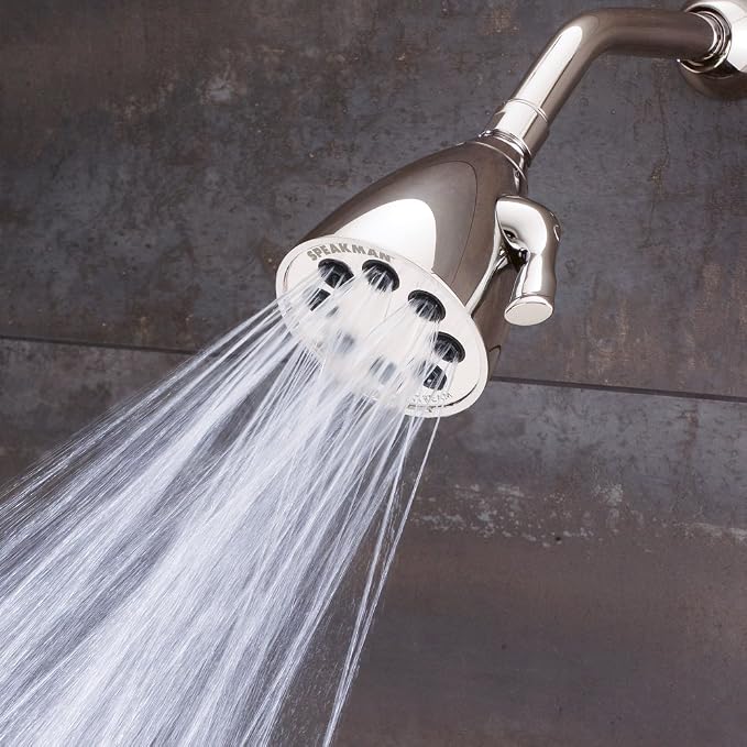 Speakman S-2251-PN Signature Icon Anystream High Pressure Adjustable Solid Brass Shower Head, Polished Nickel