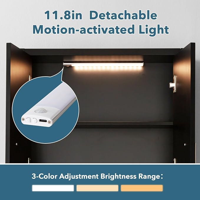 VANIRROR Bathroom Wall Cabinet Above Toilet with DIY Lighting 23x29inch | Wood Wall mounted Medicine Cabinet for Entryway Laundry Room Kitchen, Soft-Close Hinge, 2 Door Over Toilet Cabinets