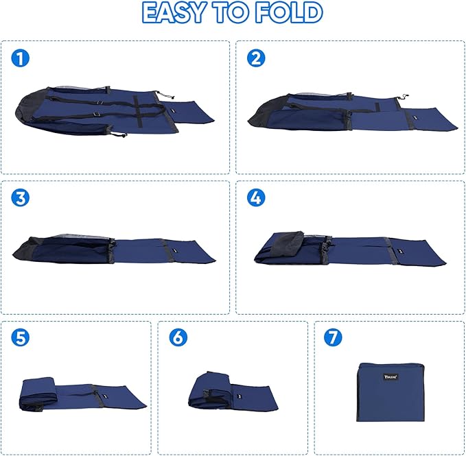 BALEINE 150L Laundry Bag Backpack, 900D Oxford Fabric Large Travel Laundry Bags with Shoulder Straps and 2 Mesh Pockets for College Dorm, Apartment, Laundromat (Navy, 150L)