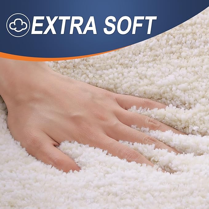 OLANLY Bathroom Runner Rug 47x17, Extra Soft Absorbent Microfiber Bath Rugs | Light Beige, Non-Slip Quick-Drying Rubber Backing, Washable Long Bath Mat for Floor, Tub and Shower, Home Decor