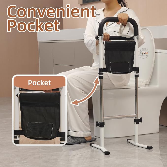 Stand Assist(White)-Movable Standing Aid Rail for Couch, Chair, Bedside, Toilet. Assistance Handle for People with Limited Mobility. Safety Grab Bar for Standing.