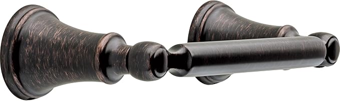 Delta Woodhurst (1-Pack) Toilet Paper Holder Venetian Bronze Tissue Roll Holder for Bathroom Organization and Storage Pivoting Toilet Tissue Holder Wall Bathroom Accessories 73250-RB