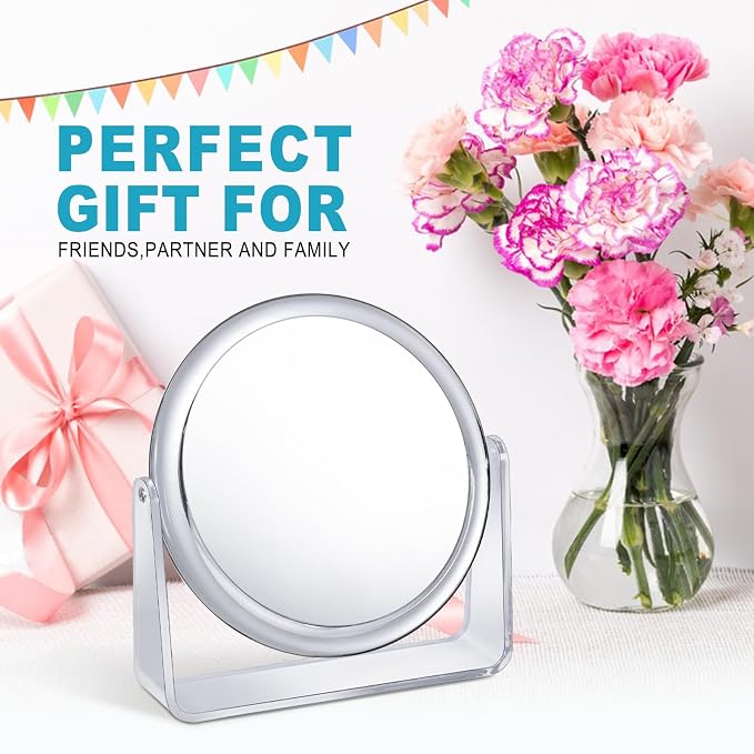 20X Vanity Mirror Makeup Mirror,1X/20X Magnification Double Sided Magnifying Mirror,360 Degree Swivel Desk Mirror,Portable Table Counter top Mirror for Bathroom Shaving Mirror,Gift for Women