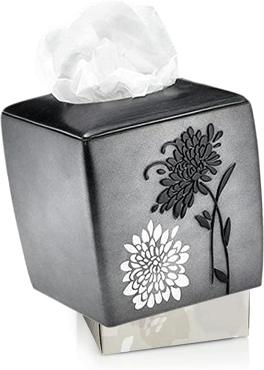 Resin Tissue Box Cover for Modern Home Decor - Minimalist Square Tissue Box Holder for Guest Room, Bedroom, Bathroom, Tabletop & Office - Durable and Aesthetic Tissue Holder, Erica