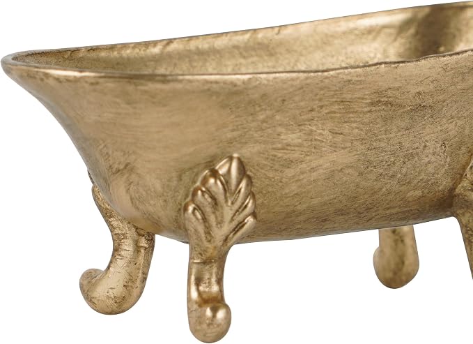 NIKKY HOME Gold Bathtub Ring Holder Jewelry Tray, Vintage Trinket Dish | Small Classic Metal Decorative Tray for Women, Elegant Storage Organizer for Vanity & Bathroom, Wedding & Engagement Gift