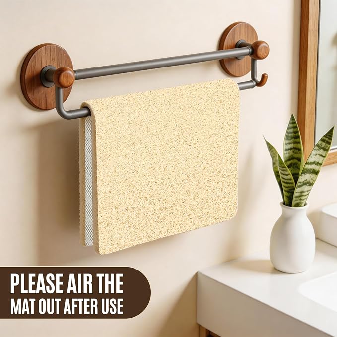 17 * 30in Shower Mat Bathtub Mat Non Slip | Bathmats Non Slip, Quick Drying Foot Scrubber Loofah Mats for Inside Shower, Tub, Bathroom, Home, Beige