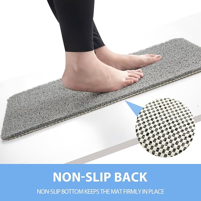 Hargiis Non-Slip Bathtub Mat, Anti Slip Shower Mat, Fast Drying Bathtub Mats, Foot Scrubber Mat, Anti Slip Mat for Tub, Floor, Bathroom, Kitchen, Home, Hotel (Grey 40"×28")