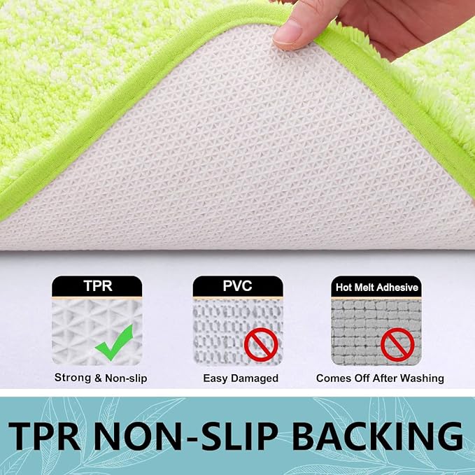 Arotive Microfiber Bathroom Rugs, Shaggy Soft Absorbent Bath Rug, 30x20 | LightGreen, Rubber Backing Thick Plush Machine Washable Dry Bath Mats for Bathroom, Tub and Shower, Rectangular