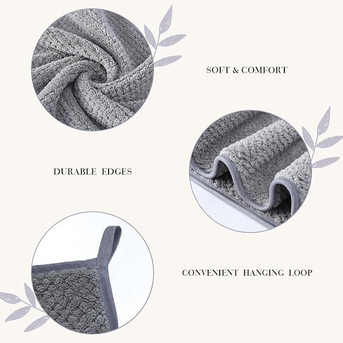 MaopaoBeauty 35X70 Inches Extra Large Bath Towels Sets of 4 for Bathroom Super Soft Quick Dry Bath Towels Hand Towels Washcloth Towels Microfiber Shower Towels for Women Daily Use (Khaki, 4 Piece)