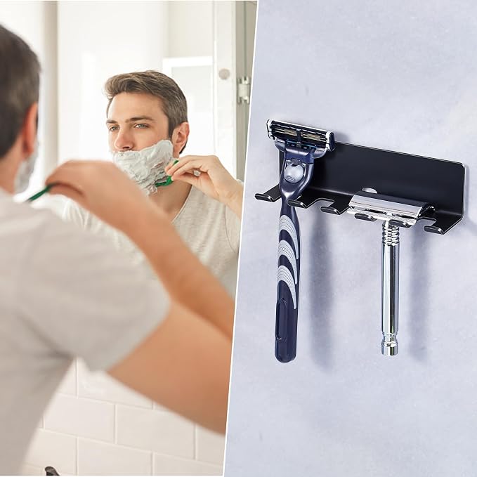 Electric Toothbrush Head Holder, Toothbrush Holders Wall Mounted, Electric Toothbrushs Holder, Bathroom Shower Tooth Brushing Holder, Tooth Brush Head Holder Organiser (Black, Large)