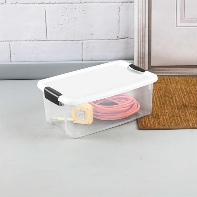 Sterilite 18 Qt Ultra™ Latch Box, Durable Clear Storage Bin w/ Lid, 6 Pack | Heavy-Duty and Stackable Plastic Containers with Latches for Closet, Cabinet, Bedroom, Bathroom and Dorm Room Organization