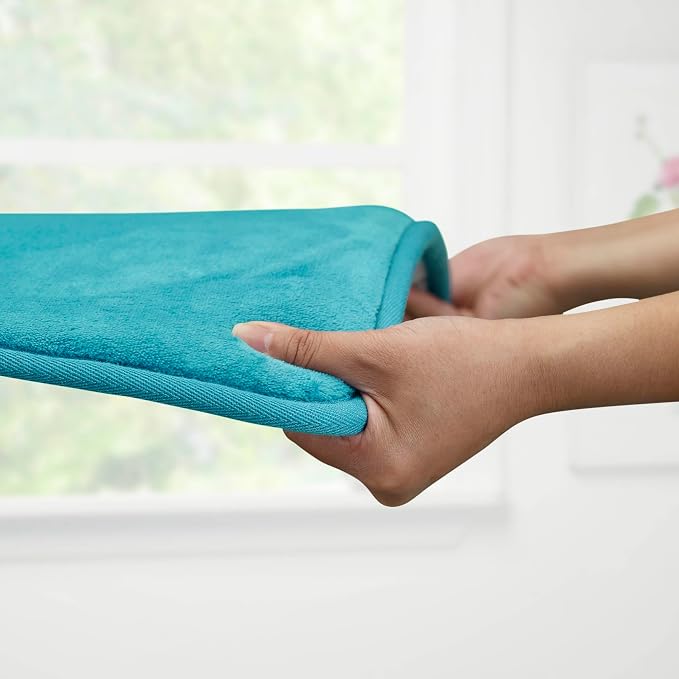 Memory Foam Bath Mat Non Slip Absorbent Super Cozy Velvet Bathroom Rug Carpet (20 inches X 32 inches, Teal)