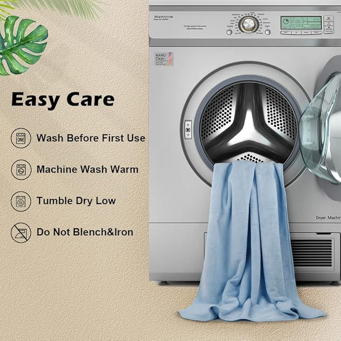 Orighty Bath Towels, Soft Feel Bath Towel, 2 Pack (27'' x 54'') | Highly Absorbent, Quick Drying Microfiber Towels for Body, Sport, Yoga, SPA, Fitness, Bathroom - Blue