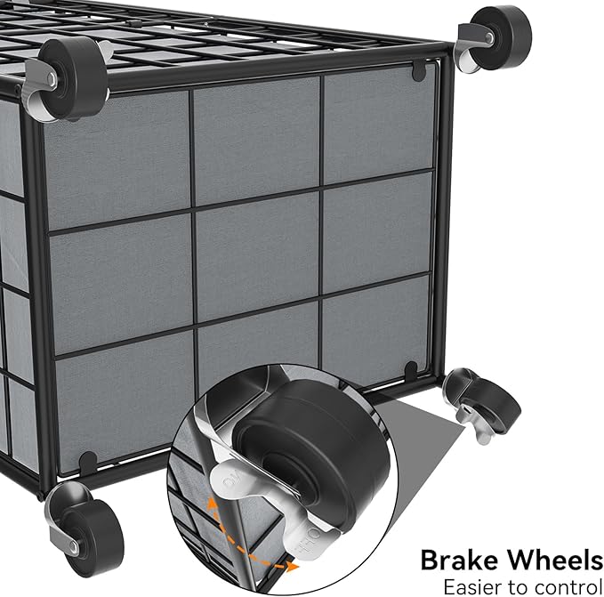 WOWLIVE Rolling Laundry Basket, Metal Wire Frame Laundry Hamper with Wheels | Hamper with Removable Bag, 100L Dirty Clothes Hamper Organizer Dorm Room Storage for Bedroom, Bathroom, Grey