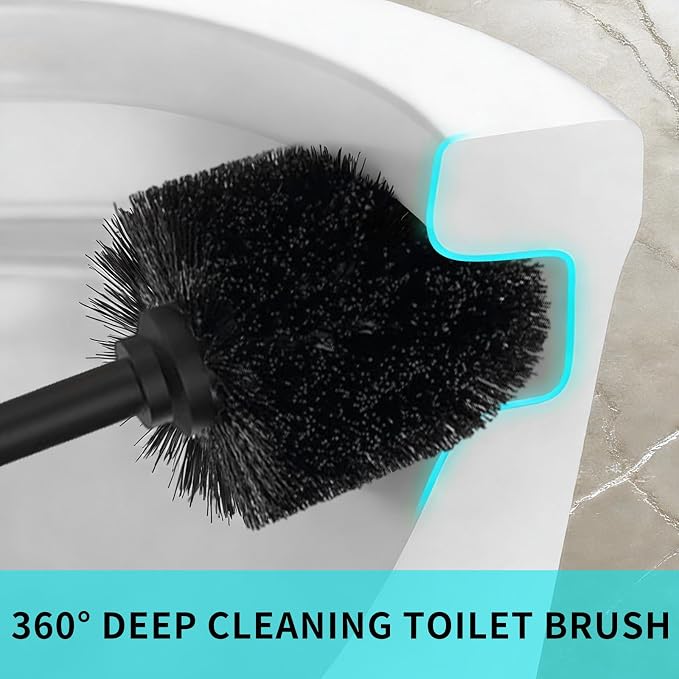 Stainless Steel Toilet Brush and Holder Set,Toilet Bowl Brush and Holder | Chrome Heavy Duty Toilet Brush for Bathroom with Long Handle,Removable Inner Bowl and Splash Protection,Deep Cleaning