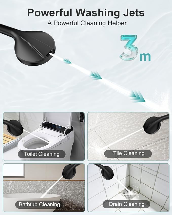 Filtered Handheld Shower Head, 9 Spray Modes High Pressure, 5 Replacement Filters Included, Hard Water Softener 20-Stage Filtration, Remove Chlorine, Relieve Dry Itchy Skin, 5 Filters-Black