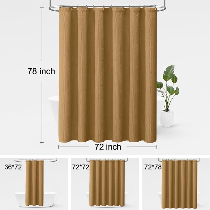 Terracotta Boho Cotton Shower Curtain Arch,48" W x 72" L | Minimalist Shower Curtain for Bathroom