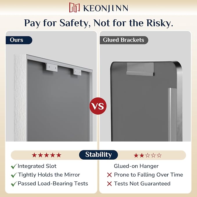 Keonjinn 48x40 Inch Nickel Bathroom Mirror for Over Sink, HD Tempered Glass | Rectangular, Vanity Mirror, Brushed Framed, Square Corner, Modern Farmhouse, Wall Mounted Mirrors, Aluminum Alloy