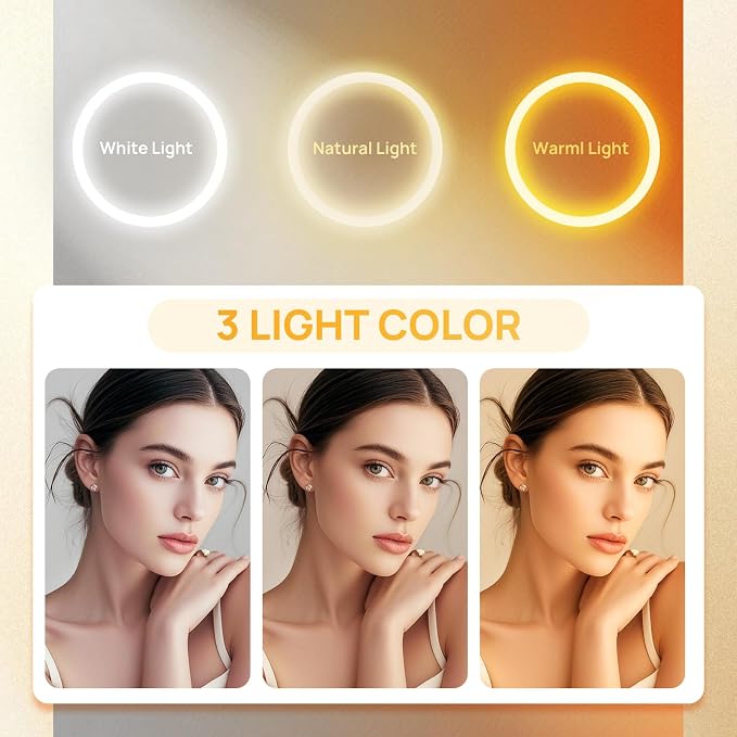 9" Wall Mounted Lighted Makeup Mirror, 30X/1X Magnifying Mirror with Lights | 3000mAh Rechargeable, Touch Control, 3 Color Brightness Dimmable, Extendable Arm 360°, Brushed Nickel