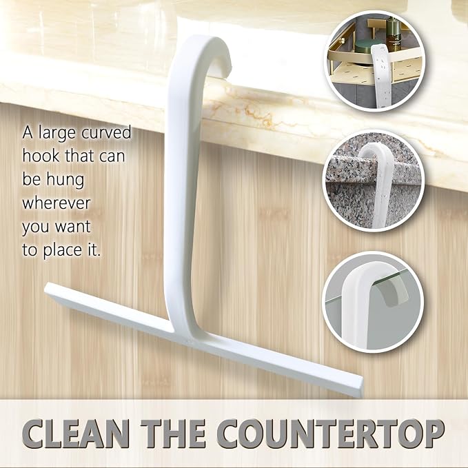 10" One-Piece Silicone Squeegee, Shower Window Car White