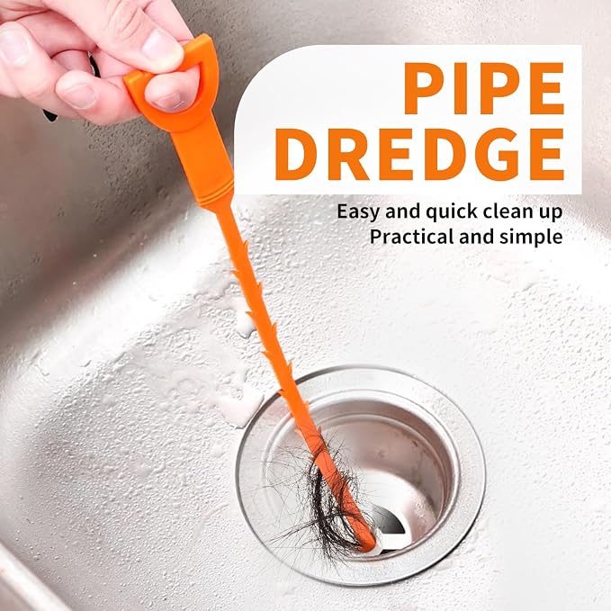Drain Snake Drain Clog Remover Tool 4 Pack 20 Inch Flexible Hair Removal for Sink Shower Tub and Toilet with Grip Handle Easy Use Kitchen Bathroom Pipe Cleaner- AsonTao
