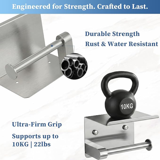 Brushed Nickel Toilet Paper Holder Wall Mount, Fits Rolls Size Sliver Toilet Paper Holder with Shelf, Rustproof Stainless Steel Toilet Paper Roll Holder, Toilet Tissue Holder for Bathroom