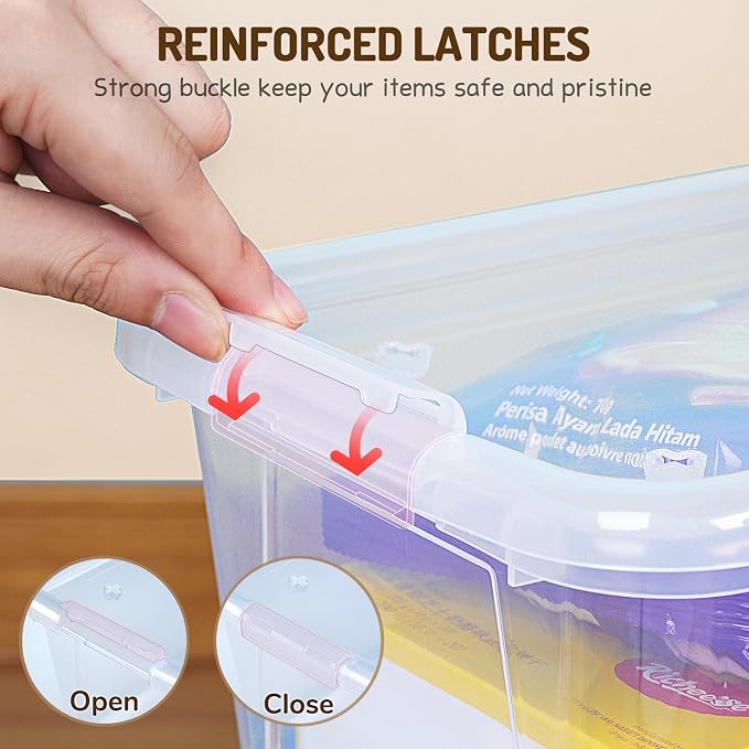 GAMENOTE 6 Quart Storage Bins with Lids, Plastic Latching Box for Classroom & Kids Toy Storage,Stackable Shoe Box Size Containers for STEM Morning Tubs, Crafts & Building Blocks (12, Clear) | Stackable 6-quart bins with lids organize classroom supplies...