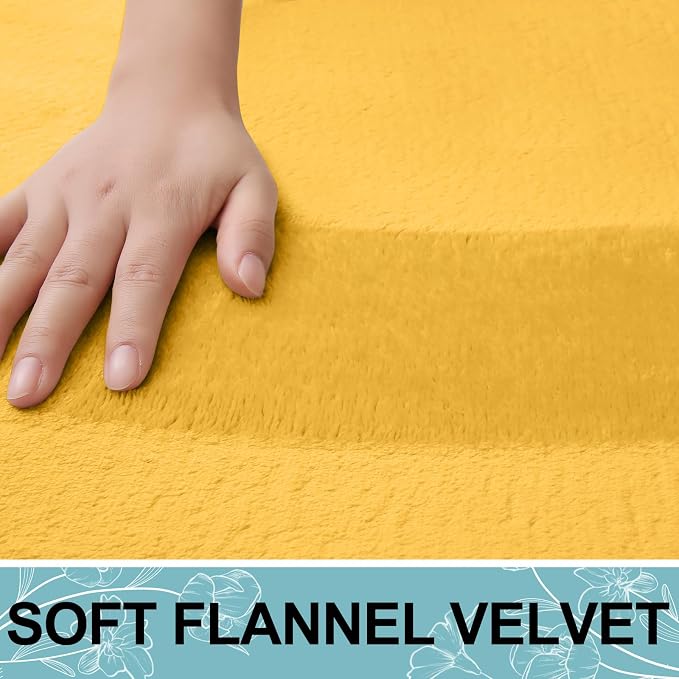 Smiry Memory Foam Bath Mat 70x24, Extra Soft and Absorbent Bathroom Rugs | Yellow, Quick Dry Machine Washable Non-Slip Bath Mat for Bathroom Floor, Shower and Tub