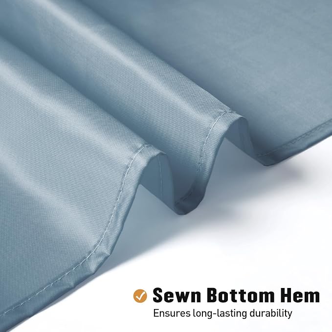 MitoVilla Blue Extra Long Shower Curtain Liner - 72 x 84 Inches, Light Blue Shower Liner Fabric, Waterproof Bath Curtain Liner Polyester Soft Lightweight, Washable