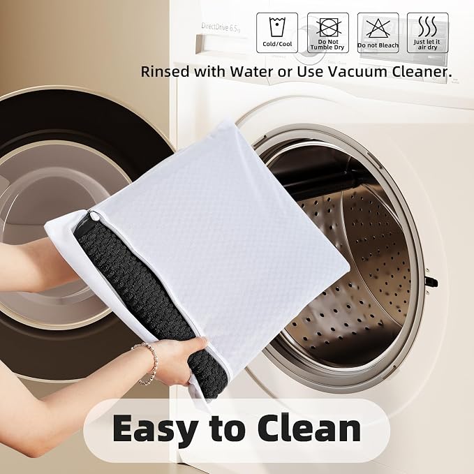 TYUU Black Bathroom Rugs Non Slip Washable, Super Absorbent Thin Bath Mat Quick Dry Low Pile Bathroom Rug, Black 24''x36''