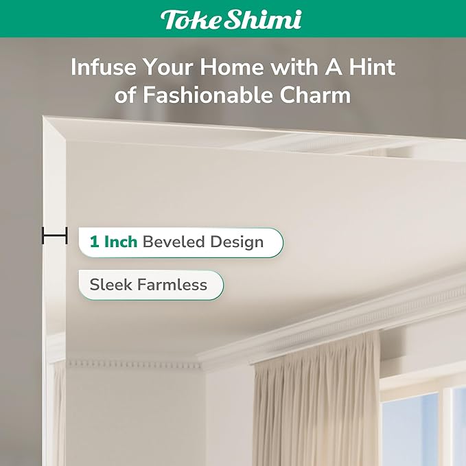 22x30 Bathroom Vanity Mirror Beveled Rectangle, Frameless Mirror Bathroom with 1" Beveled Edge, Shatterproof Modern Decorative Wall Mirrored for Living Room, Entryway, Bedroom