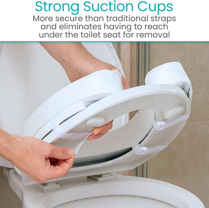 Vive Toilet Seat Cushion (Soft Cushioned Foam) - Easy Clean Soft Padded | Bathroom Attachment - Elongated, Standard Seats - Comfort & Support Donut for Handicap Adults
