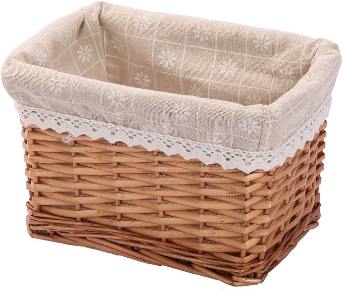 Rectangular Wicker Storage basket&bins container, Organizer Box, Kingwillow Art & Craft (Small)