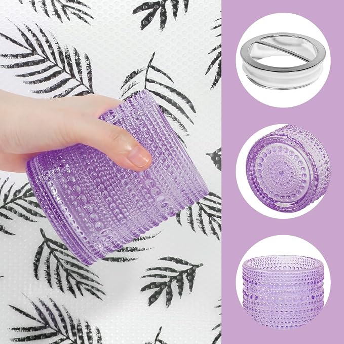 Glass Toothbrush Holder, Purple Bathroom Toothbrush Holder Set, 10oz Bathroom Tumbler Cup, Bathroom Storage Cup Organizer for Tooth Brush, Toothpaste and Makeup Brush