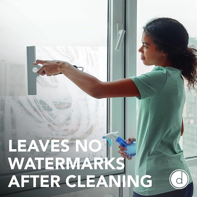 Squeegee for Shower Door, Car Windshield, and Glass Window - 2 Extra Silicone Replacement Blades - Foam Handle - Gray | 2 extra silicone replacement blades, foam grip handle – streak-free clean for shower, car & windows