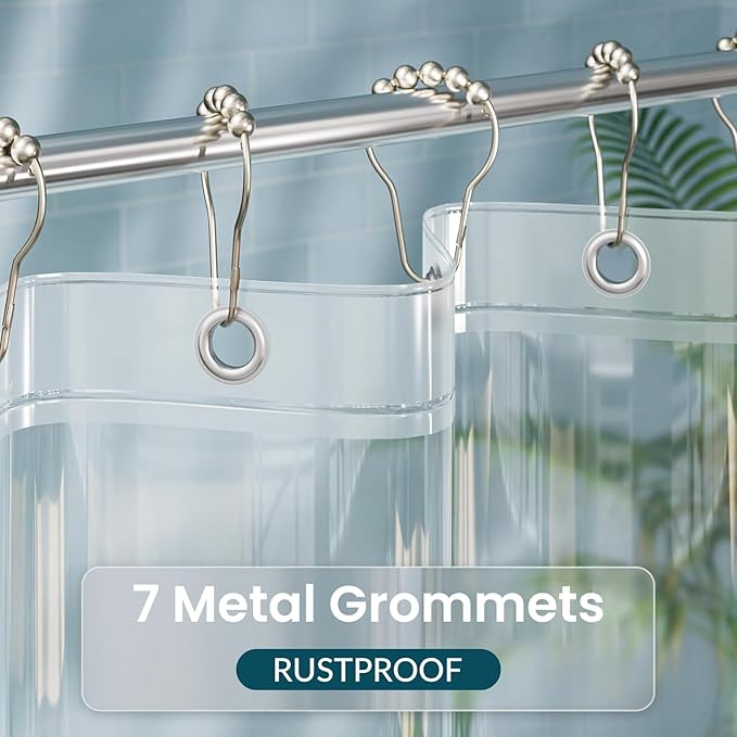Titanker Shower Stall Curtain Liner, 42x72 Clear PEVA Lightweight Single Stall Narrow Shower Curtain for Bathroom with Magnets and Rustproof Grommet Holes
