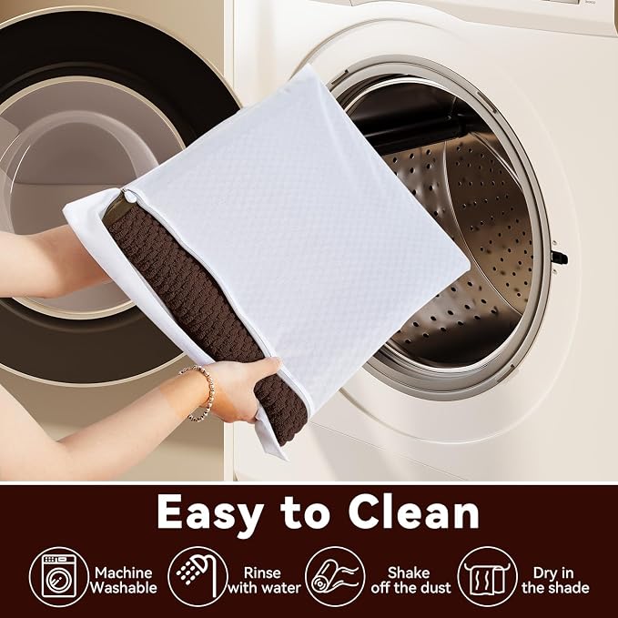 Triohero Small Bathroom Rugs Non Slip Washable Bath Rugs Super Absorbent Bathroom Rug Thin Quick Dry Low Pile Bath Mats, Brown 12"x12"