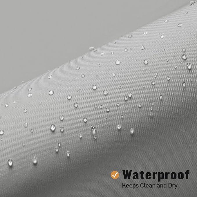 MitoVilla Extra Long Grey Shower Curtain Liner, Fabric Bath Curtain Liner with Hooks for Hotel Bathroom Decor, Water Proof, Machine Washable, 72 x 84 Inch