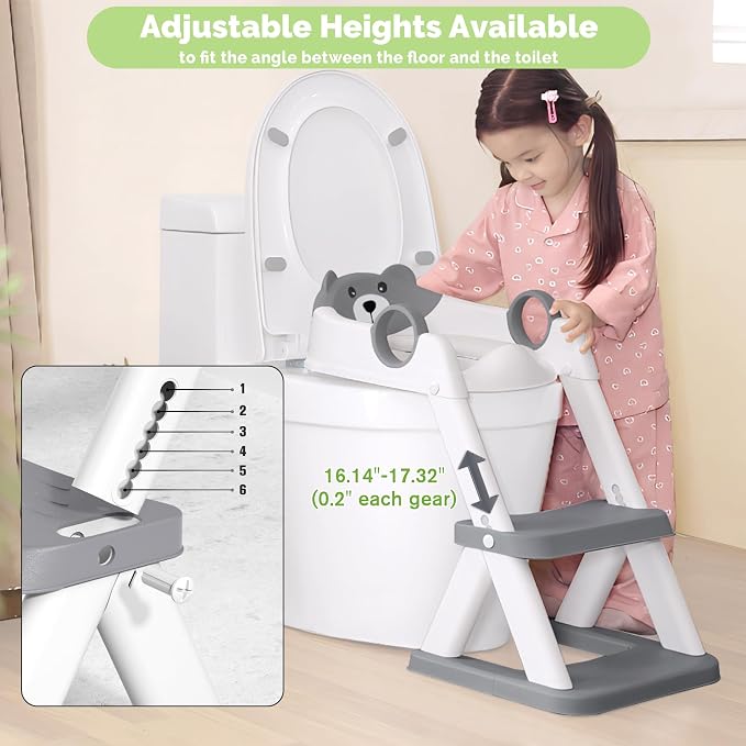 COOSEYA Toilet Seat, Potty Training Seat for Toddler, Upgraded 2-in-1 Potty Toilet Training for Boys and Girls,Waterproof Cushioned Mat with Non-slip Step Stool