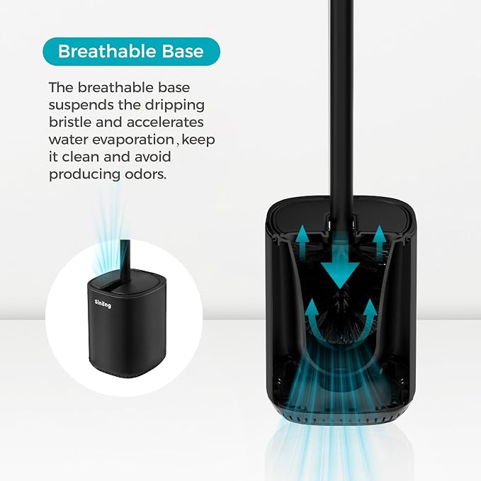 Toilet Brush and Holder Set Toilet Bowl Brush Stainless Steel Automatic Open lid Toilet Bowl Cleaner Brush with Durable Bristle Head Toilet Cleaning Brush for Bathroom